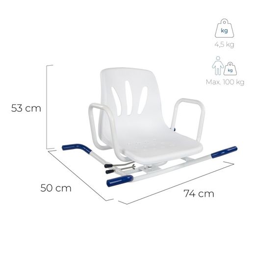 Drehbarer Badestuhl aus Edelstahl