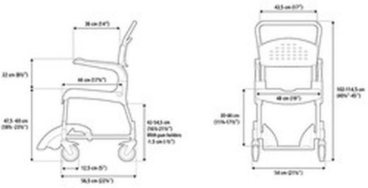 Silla de ducha Clean de 55, de Altura Regiable