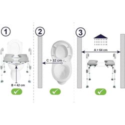 Duschstuhl, Toilette mit Nachttisch, verstellbare kmina