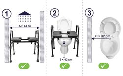 Duschstuhl, Toilette mit Nachttisch, verstellbare kmina