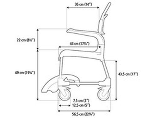 Reinigen Sie die Frontöffnung Ihres Dusch- und Toilettenstuhls