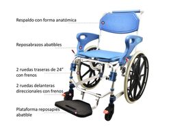 Dusch- und Toilettenstuhl mit 24-Zoll-ADAS-Rädern