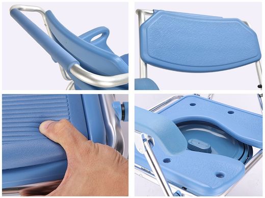 Dusch- und Toilettenstuhl mit 24-Zoll-ADAS-Rädern