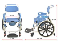 Dusch- und Toilettenstuhl mit 24-Zoll-ADAS-Rädern
