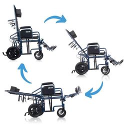 Faltbarer Stahlrollstuhl mit verstellbarer Rückenlehne PC 15/151