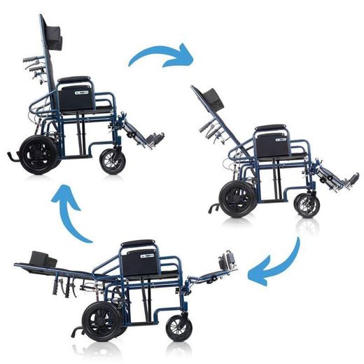 Faltbarer Stahlrollstuhl mit verstellbarer Rückenlehne PC 15/151