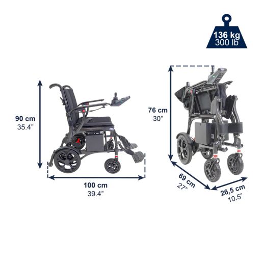 Fauteuil roulant électrique en fibre de carbone Kmina