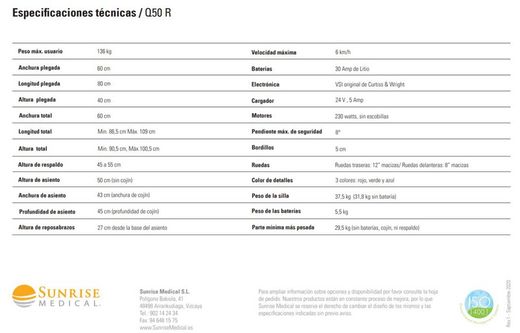 fauteuil roulant électrique q50r lever du soleil