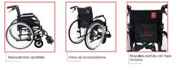 Fauteuil roulant Latina Compact Red avec freins d'accompagnement