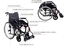 Fauteuil roulant Latina Compact Red avec freins d'accompagnement