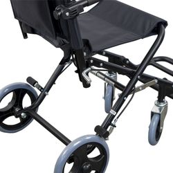 Fauteuil roulant de transport pliable en aluminium noir Saturno