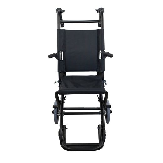 Fauteuil roulant de transport pliable en aluminium noir Saturno