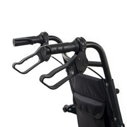 Fauteuil roulant de transport pliable en aluminium noir Saturno