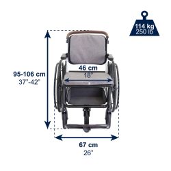 Fauteuil roulant pliant autopropulsé léger, Kmina Pro
