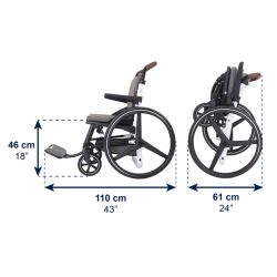Fauteuil roulant pliant autopropulsé léger, Kmina Pro
