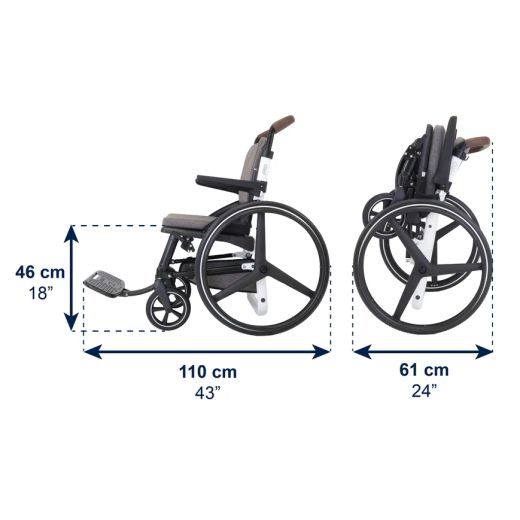 Fauteuil roulant pliant autopropulsé léger, Kmina Pro