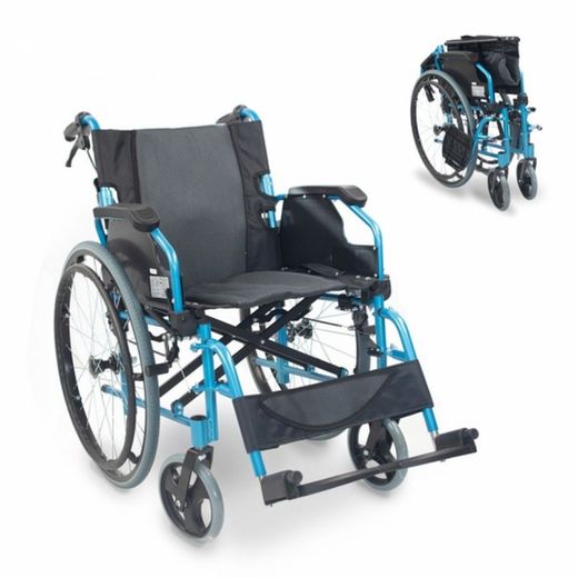 Fauteuil roulant pliant en aluminium à dossier divisé Bologne