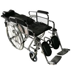 Fauteuil roulant pliant, dossier inclinable, lève-jambes et appui-tête