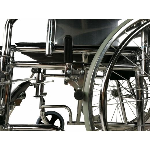 Fauteuil roulant pliant, dossier inclinable, lève-jambes et appui-tête