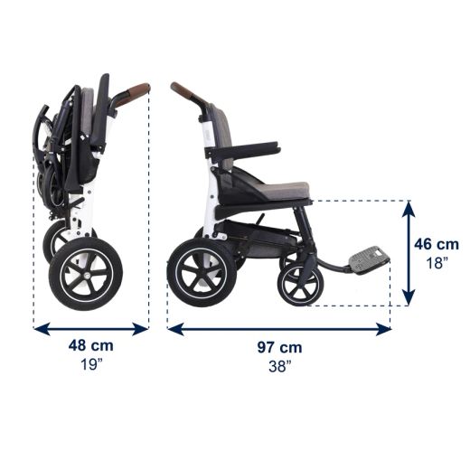 Fauteuil roulant pliant léger, roues de transport Kmina Pro