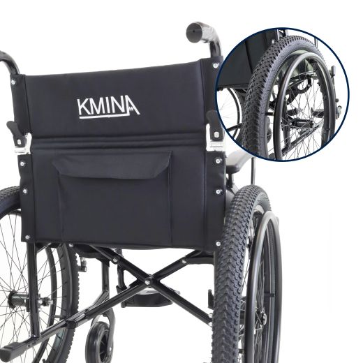 Fauteuil roulant tout-terrain pliable (hauteur d'assise 46 cm), KMINA K10077
