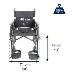 Fauteuil roulant tout-terrain pliable (hauteur d'assise 46 cm), KMINA K10077
