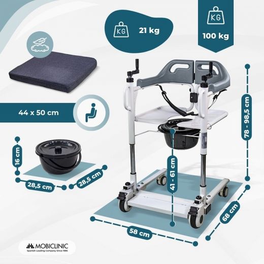 Fauteuil de transfert Willy avec toilettes