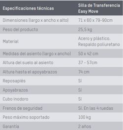 Cadeira de transferência para toalete Wellell Easy Move