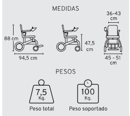 Cadeira de transferência extra leve, mini transferência
