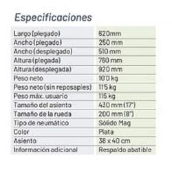 Silla de tránsito mini de aluminio ligero