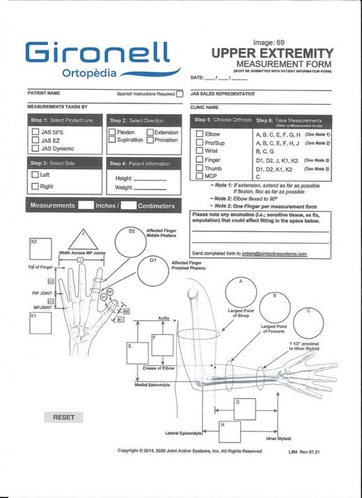 Sistema de extensão de flexão de cotovelo JAS GL.