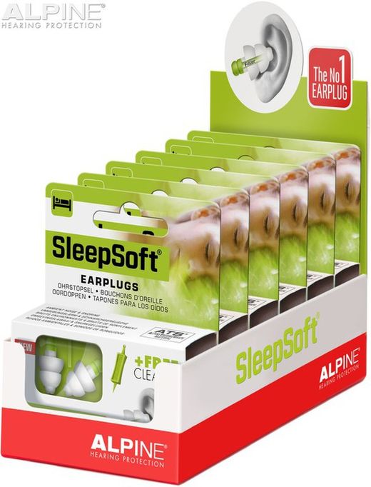 Tapones alpine sleepsoft en cajas para display