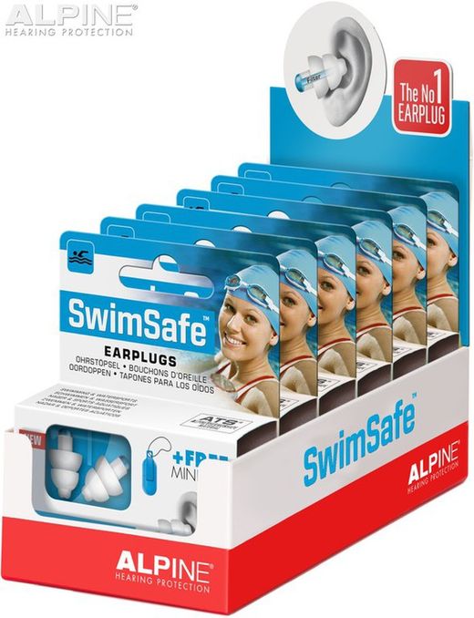 Tapones alpine swimsafe en cajas para display