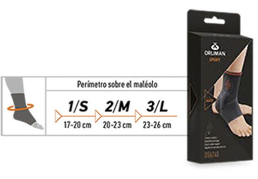 Chevillère élastique avec coussinets en gel Orliman OS6240