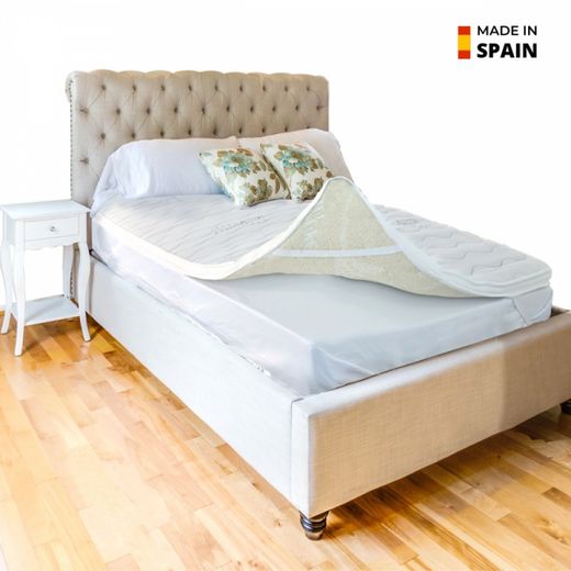 Surmatelas confort, Double face Hauteur 5cm en lin naturel respirant Vicosoft