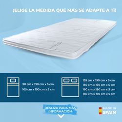 Surmatelas confort, Double face Hauteur 5cm en lin naturel respirant Vicosoft