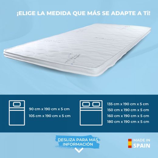 Surmatelas confort, Double face Hauteur 5cm en lin naturel respirant Vicosoft
