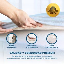 Surmatelas confort, Double face Hauteur 5cm en lin naturel respirant Vicosoft